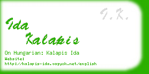 ida kalapis business card